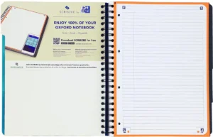 Oxford School Projectbook spiraalschrift, ft A4+, 4-gaats, gelijnd, aqua blauw — detail 2