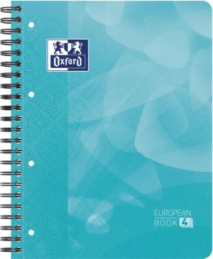 Oxford School Projectbook spiraalschrift, ft A4+, 4-gaats, gelijnd, aqua blauw — collegeblok