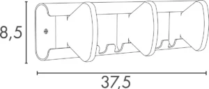 Unilux muurkapstok Aurora, wit, 3 haken — detail 2