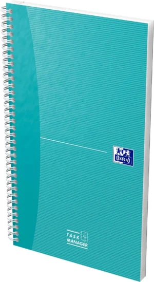 Oxford Essentials taskmanager dagplanner, 230 bladzijden, ft 14,1 x 24,6 cm, aqua — detail 2
