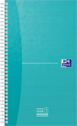 Oxford Essentials taskmanager dagplanner, 230 bladzijden, ft 14,1 x 24,6 cm, aqua — task manager