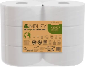 Papernet toiletpapier Simplify Mini Jumbo, 2-laags, 557 vellen, pak van 6 rollen — toiletpapier en dispensers