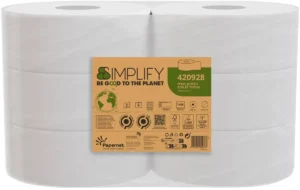 Papernet toiletpapier Simplify Maxi Jumbo, 2-laags, 1305 vellen, pak van 6 rollen — toiletpapier en dispensers