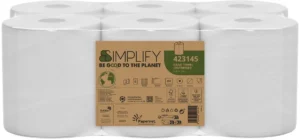 Papernet papieren handdoeken Simplify Centerfeed, 2-laags, 90 m, 450 vel, pak van 6 rollen — handdoeken en dispensers
