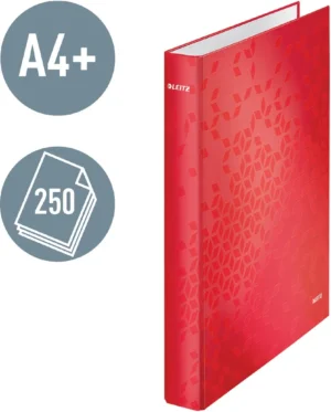 Leitz WOW ringmap, uit karton, rug van 25 mm, A4, rood — detail 2