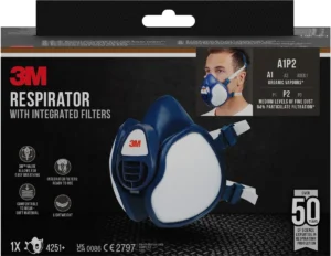 3M mondmasker met geïntegreerde filters, herbruikbaar, biedt A1P2 ademhalingsbescherming — veiligheidstoebehoren
