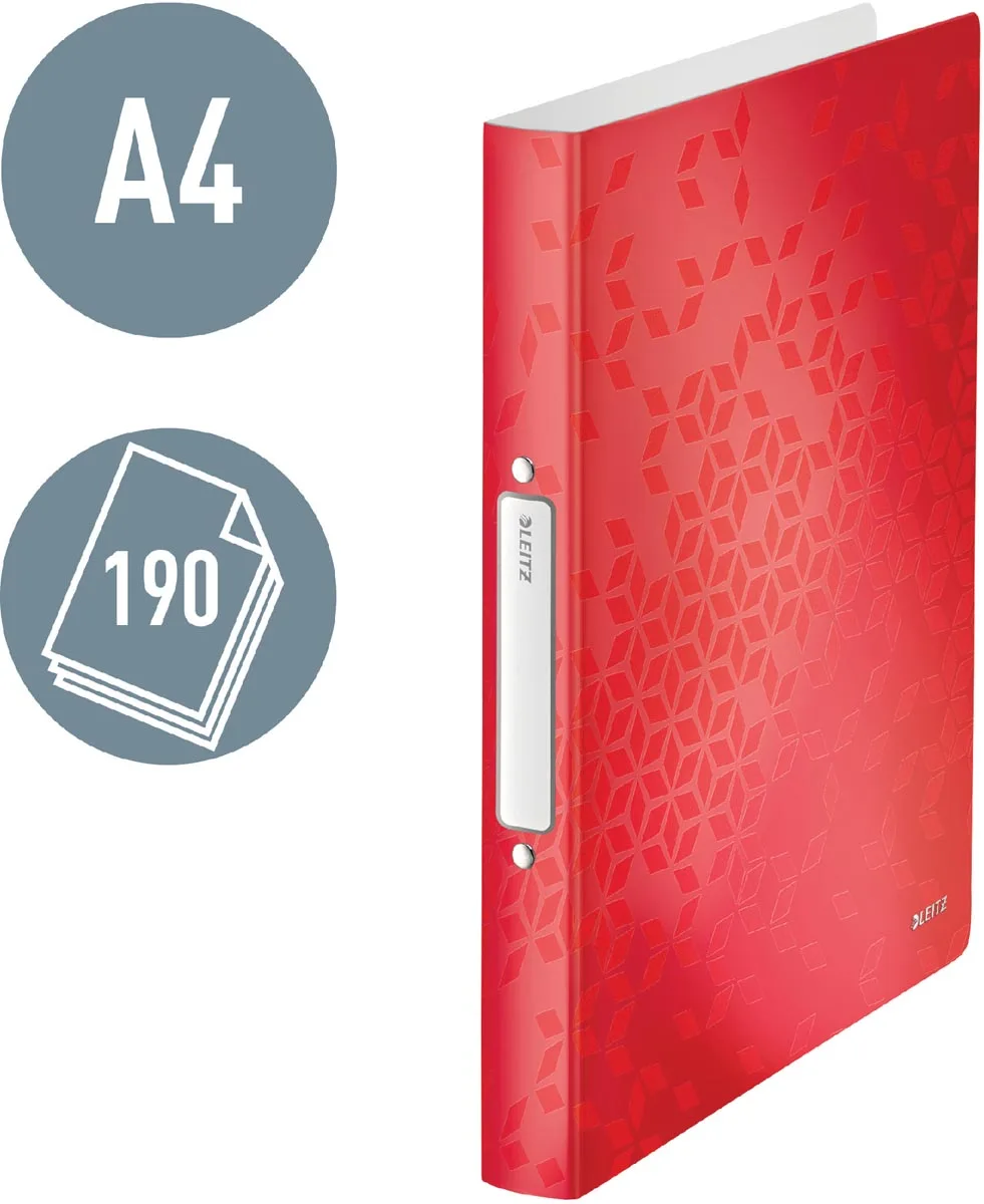 Leitz WOW ringmap, uit PP, rug van 25 mm, A4, rood — detail 2