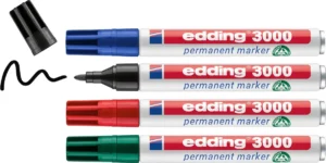 Edding permanent marker 3000, geassorteerde kleuren, blister van 4 stuks — detail 2