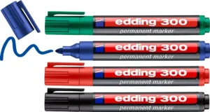 Edding permanent marker 300, geassorteerde kleuren, blister van 4 stuks — detail 2