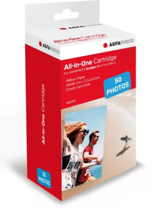 AgfaPhoto vulling voor fotoprinter Realipix Mini P, cartridge en 50 vel fotopapier — fototoestel