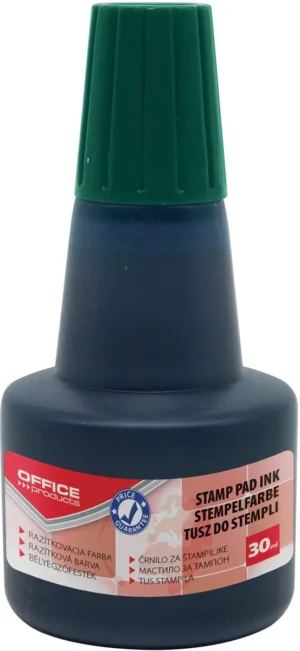 OFFICE products stempelinkt, zonder olie, 30 ml, groen — stempelkussens en -inkten