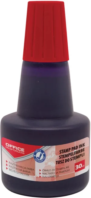 OFFICE products stempelinkt, zonder olie, 30 ml, rood — stempelkussens en -inkten