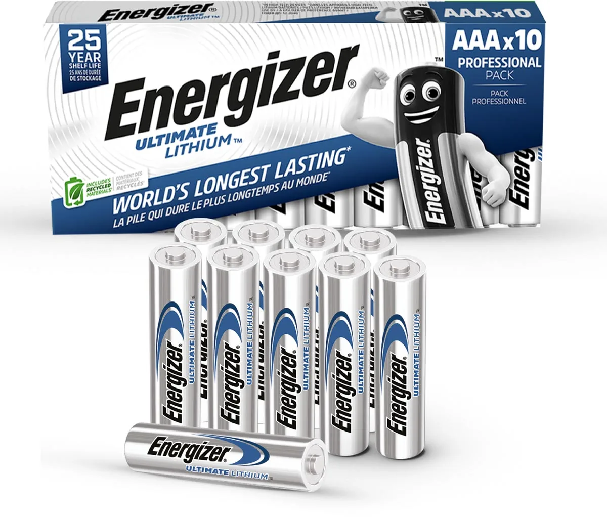 Energizer batterijen Ultimate Lithium AAA/L92, pak van 10 stuks — niet-oplaadbare batterijen