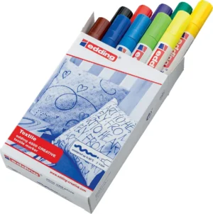 Edding textielstift 4500, set van 10 stuks in geassorteerde basiskleuren — speciale stiften