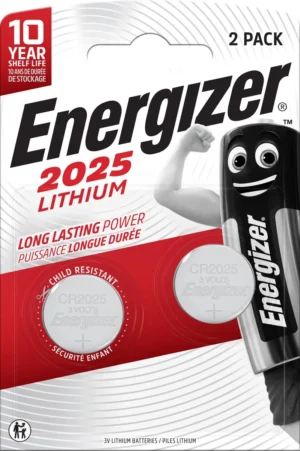 Energizer knoopcel CR2025, blister van 2 stuks — niet-oplaadbare batterijen