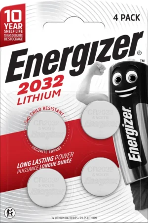 Energizer knoopcellen lithium CR2032, blister van 4 stuks — niet-oplaadbare batterijen