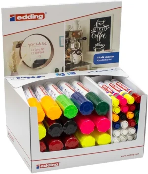 Edding Krijtmarker e-4090, e-4095, display van 44 stuks — krijtstiften/windowmarker