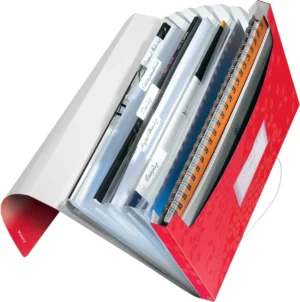Leitz WOW projectmap, ft A4, 6 compartimenten, uit PP, rood — detail 2