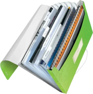 Leitz Wow projectmap, ft A4, 6 compartimenten, uit PP, groen — detail 2