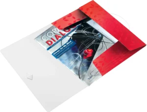 Leitz WOW elastomap met 3 kleppen, uit PP, ft A4, rood — detail 2