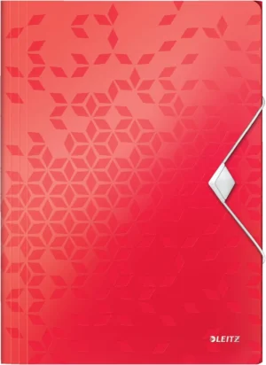 Leitz WOW elastomap met 3 kleppen, uit PP, ft A4, rood — elastomappen uit kunststof