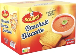 Soubry beschuiten, per 2 verpakt, doos van 208 stuks — drank en eetwaren