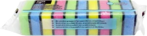 Aqualine schuurspons ft 9 x 6 x 3 cm, pak van 10 stuks — schoonmaakbenodigdheden