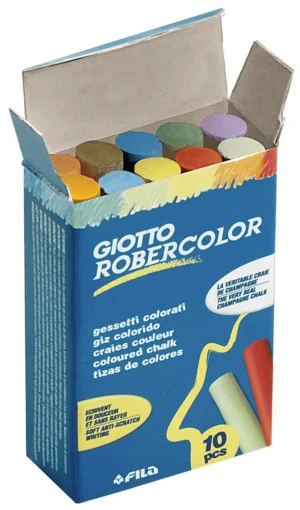 Giotto krijt Robercolor, doos met 10 krijtjes in geassorteerde kleuren — tekenkrijt