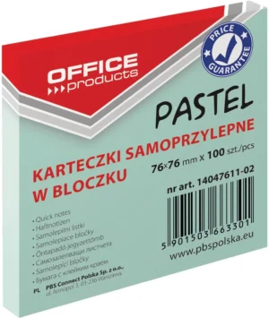 OFFICE products memoblok Pastel, 76 x 76 mm, 100 vel, pastelgroen — gekleurde notes