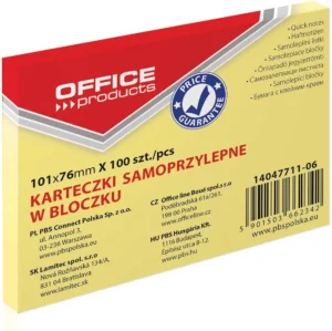 OFFICE products memoblok, 76 x 101 mm, 100 vel, geel — gele notes