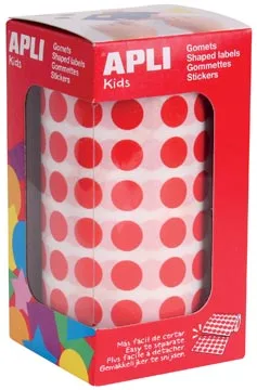Apli Kids stickers op rol, cirkel diameter 10,5 mm, rood — fantasiesticker