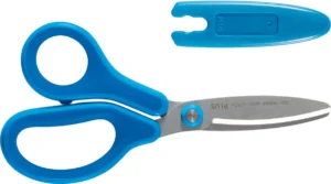 Plus FitCut Curve KIDS schaar, fluorine bladen, 14,5 cm, blauw, op blister — detail 2