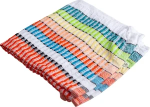Pak met zes Q-CONNECT vaatdoeken Tropical van 35 × 35 cm in verschillende kleuren