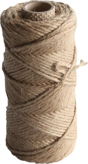 Rol naturel jute bindtouw van 75 meter, 2,5 mm dik en 4-draads