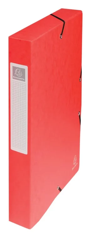Exacompta elastobox Exabox rood, rug van 4 cm — elastoboxen uit karton