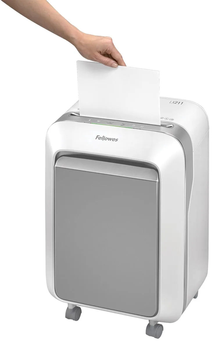 Fellowes Microshred papiervernietiger LX211, wit — detail 4