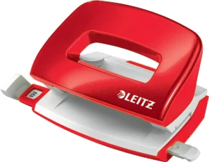 Leitz NeXXt WOW Mini perforator, 10 blad, rood — 2-gaats perforators