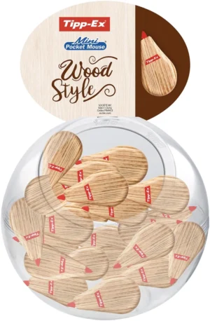 Tipp-Ex Mini Pocket Mouse Wood Style, bubbel met 40 stuks — correctierollers en vullingen
