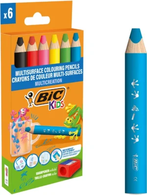 Bic Kids kleurpotlood Multisurface, assorti, etui van 6 stuks + slijper — detail 2