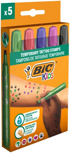 Bic Kids tijdelijke tattoo stempels, assorti, set van 5 stuks — detail 2