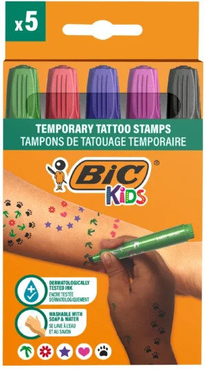 Bic Kids tijdelijke tattoo stempels, assorti, set van 5 stuks — speciale stiften
