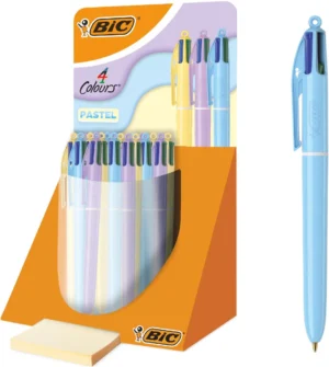 Bic Colours Pastel 4-kleurenbalpen, medium, klassieke inktkleuren, display van 30 stuks — detail 2