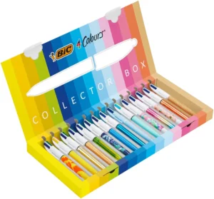 Bic Colours Collector Box 4-kleurenbalpen, medium, klassieke, pastel en fasion inktkleuren, doos van 15 s — detail 2