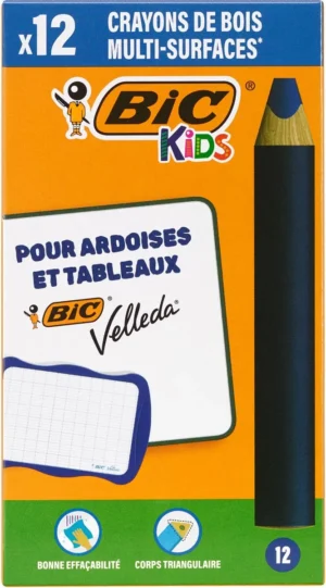 Bic Kids potlood voor whiteboards Multisurface, blauw, doos van 12 stuks — detail 2