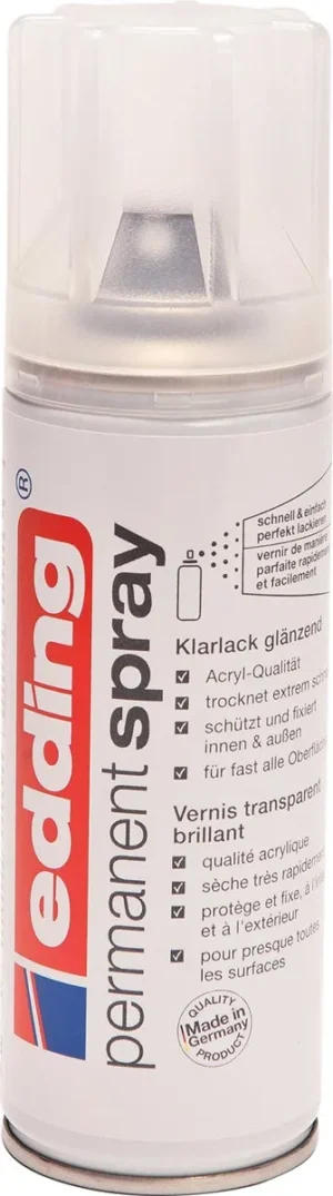 Edding Permanent Spray 5200 transparante lak, 200 ml, glans — toebehoren voor het schilderen