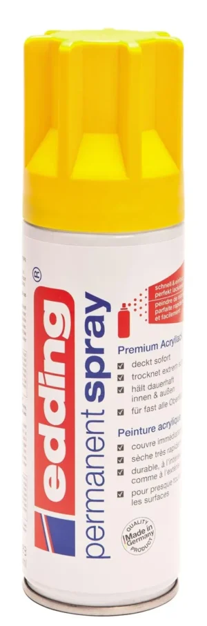 Edding permanent spray 5200, 200 ml, verkeersgeel mat — acrylverf