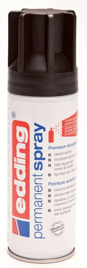 Edding Permanent Spray 5200, 200 ml, diepzwart mat — acrylverf