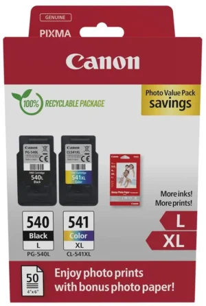 Canon photo value pack 1 x PG-540L + 1 x CL-541XL, 300 - 400, OEM 5224B012, 4 kleuren — inktcartridge