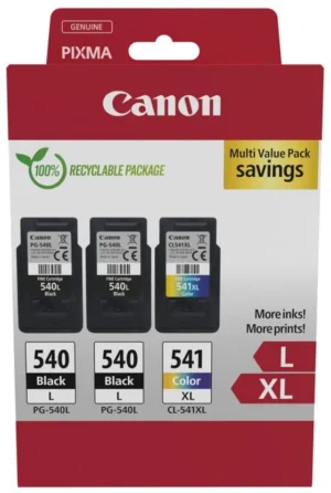 Canon photo value pack met twee PG-540L en ƩƩn CL-541XL inktcartridge