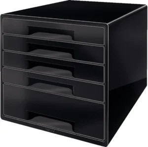 Leitz Dual Black ladenblok met 5 laden, zwart